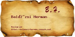 Balázsi Herman névjegykártya