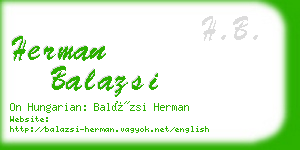 herman balazsi business card